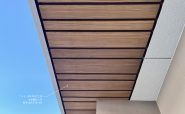Brillia ist 浅草｜ファインFR-MAT工法木目調仕上げの軒天施工事例